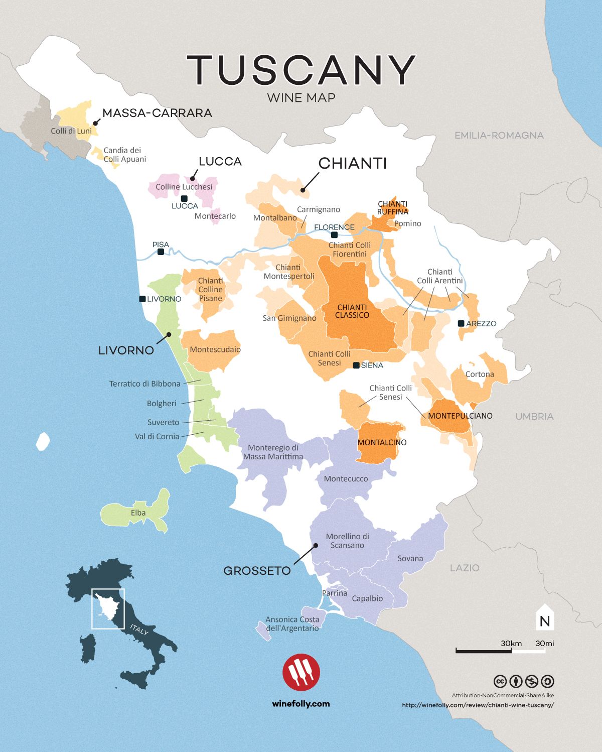 Appellations vins Toscane